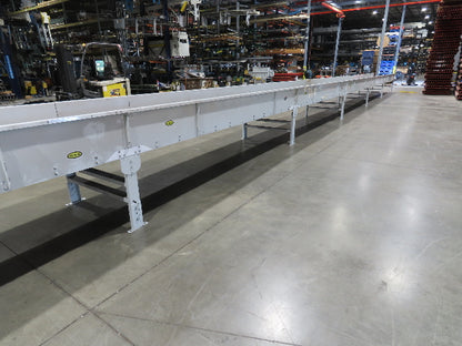 Hytrol 43"x 99' 5" Slider Bed Conveyor Parcel Belt 2Hp 460V Center Drive 118 FPM