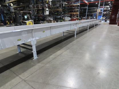 Hytrol 43"x 99' 5" Slider Bed Conveyor Parcel Belt 2Hp 460V Center Drive 118 FPM