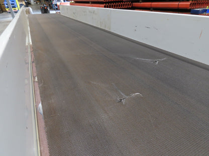 Hytrol 43"x 99' 5" Slider Bed Conveyor Parcel Belt 2Hp 460V Center Drive 118 FPM