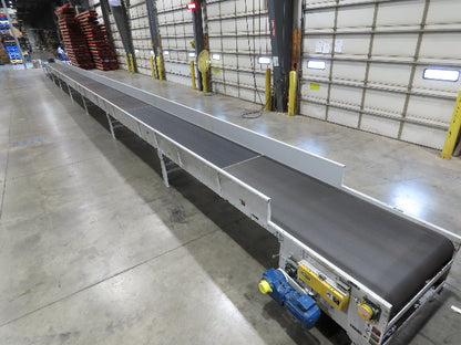 Hytrol 43"x 99' 5" Slider Bed Conveyor Parcel Belt 2Hp 460V Center Drive 118 FPM