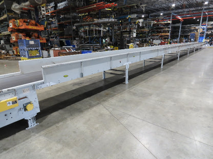 Hytrol 43"x 99' 5" Slider Bed Conveyor Parcel Belt 2Hp 460V Center Drive 118 FPM