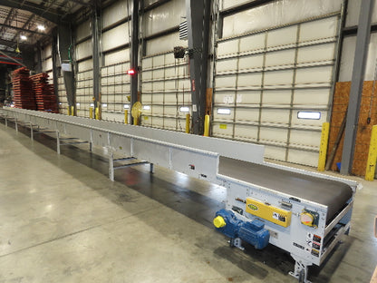 Hytrol 43"x 99' 5" Slider Bed Conveyor Parcel Belt 2Hp 460V Center Drive 118 FPM