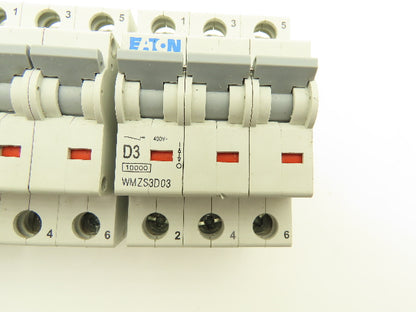 Cutler Hammer WMZS3D03 3-Pole 3A Circuit Breaker Lot of 4