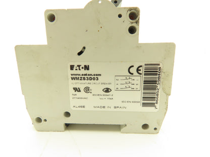 Cutler Hammer WMZS3D03 3-Pole 3A Circuit Breaker Lot of 4