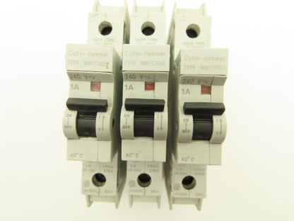 Cutler Hammer WMTC1001 1-Pole 1A Circuit Breaker Lot of 3