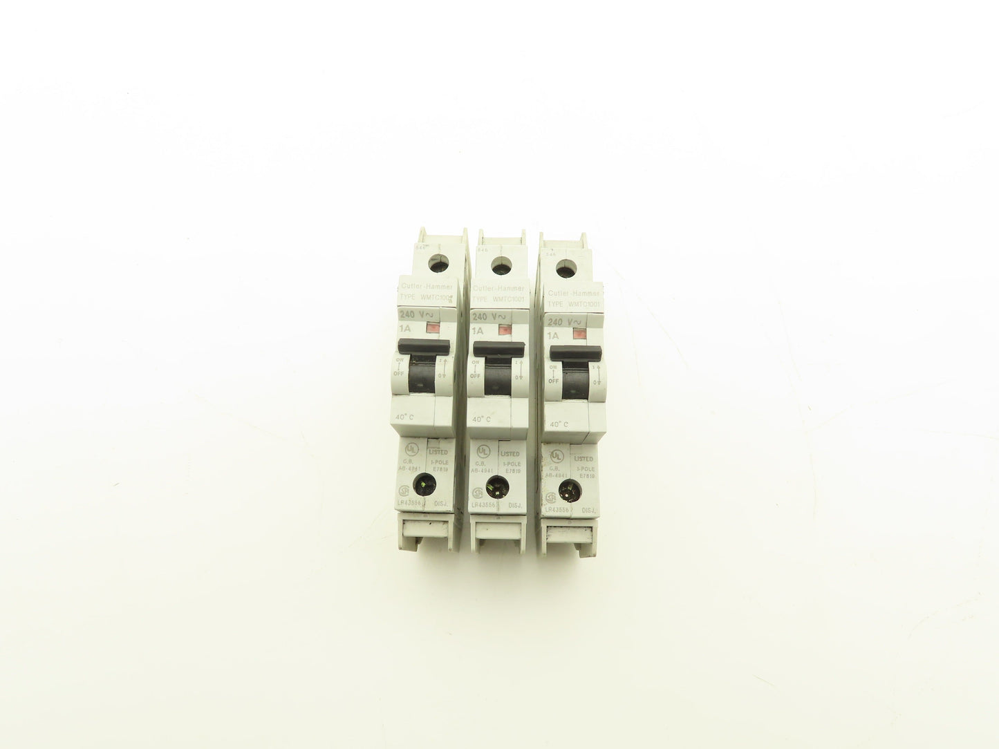 Cutler Hammer WMTC1001 1-Pole 1A Circuit Breaker Lot of 3