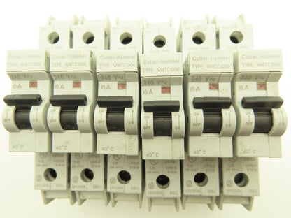 Cutler Hammer WMTC1006 1-Pole 6A Circuit Breaker Lot of 6