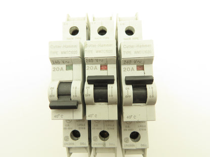 Cutler Hammer WMTC1020 1-Pole 20A Circuit Breaker Lot of 3