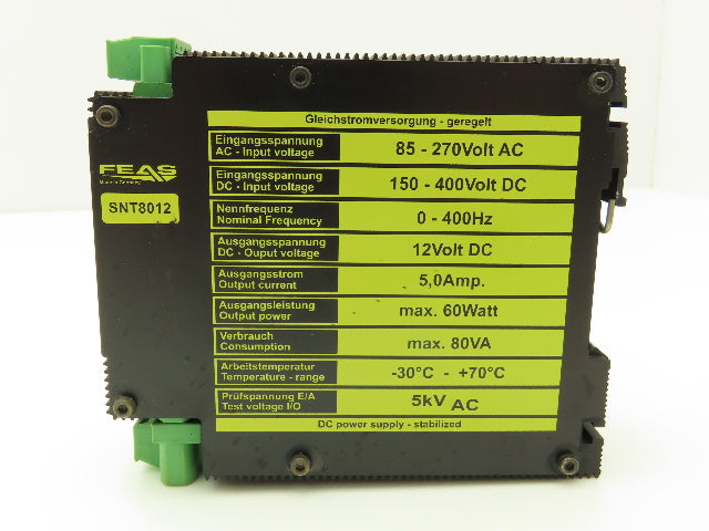 FEAS SNT8012 Switch Mode DC Power Supply 5A 60W 12VDC Output