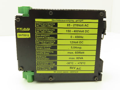 FEAS SNT8012 Switch Mode DC Power Supply 5A 60W 12VDC Output