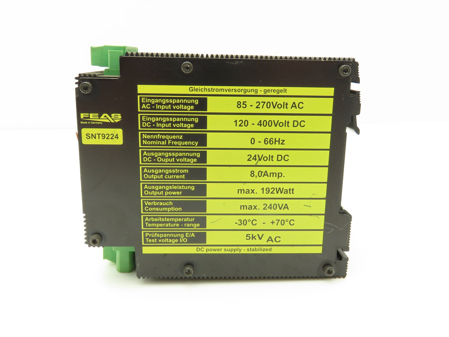 FEAS SNT9224 Switch Mode DC Power Supply 8A 192W 24VDC Output