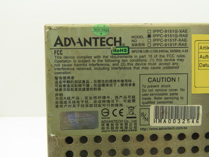 Advantech IPPC-9151G-RAE Industrial Touch Panel PC Computer 15" Windows 2000