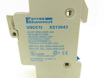 Ferraz Shawmut USCC31I Ultrasafe 1-Pole Class CC Fuse Holder 30A Lot of 13