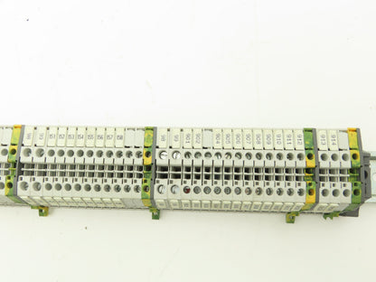 ABB Entrelec Mixed Size Terminal DIN Rail 2-Pole Lot of 117