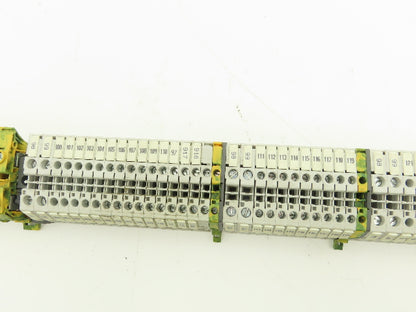 ABB Entrelec Mixed Size Terminal DIN Rail 2-Pole Lot of 117