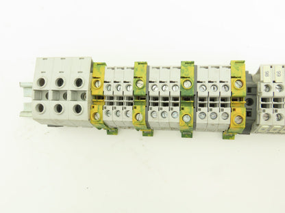 ABB Entrelec Mixed Size Terminal DIN Rail 2-Pole Lot of 117