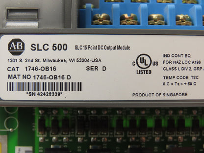 Allen Bradley 1746-OB16 SLC 500 Output Module Series D Missing Door Lot of 6