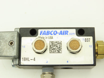 Fabco Air 18HL-4 Manual Pneumatic Control Valve 5/2 Type 1/8" NPT Spool Lot of 2