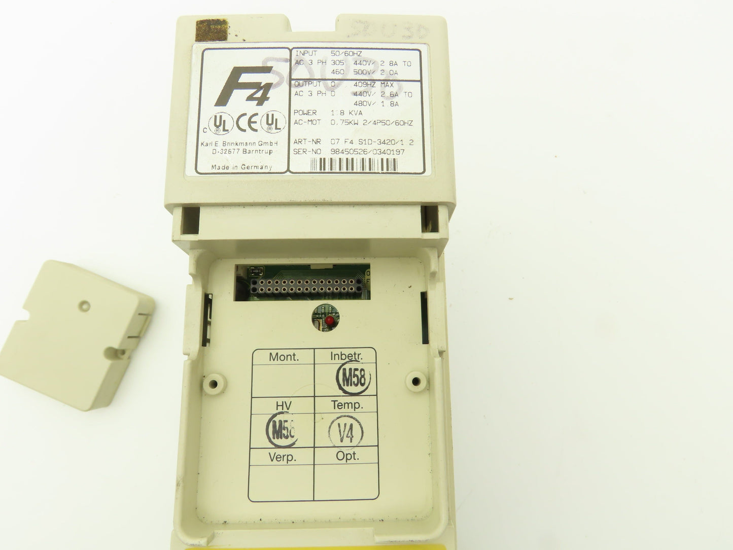 KEB 07.F4.S1D-3420 V1.2 Combivert AC Drive 3PH 1.8KVA 480V 1.8A