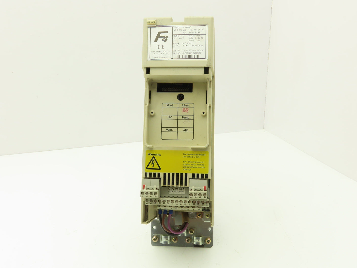 KEB 12.F4.C1D-3420/1.4 Combivert AC Drive 3PH 6.6KVA 480V 7.6A 4kW