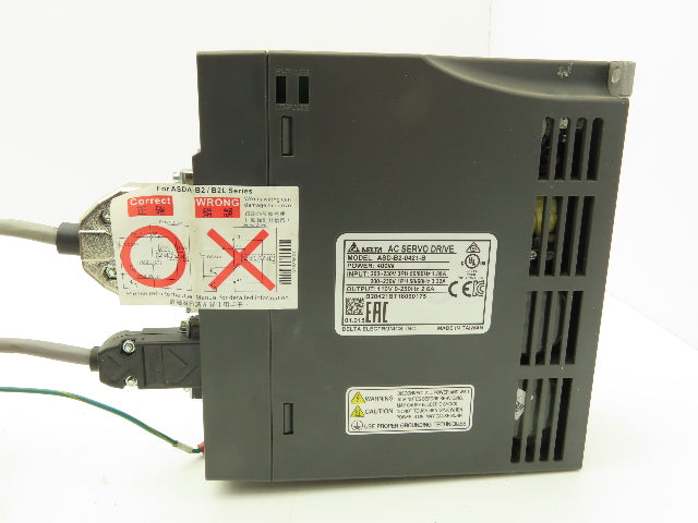 Delta ASD-B2-0421-B AC Servo Drive 400W 1PH/3PH 230VAC Input 110VAC 0-250Hz 2.6A