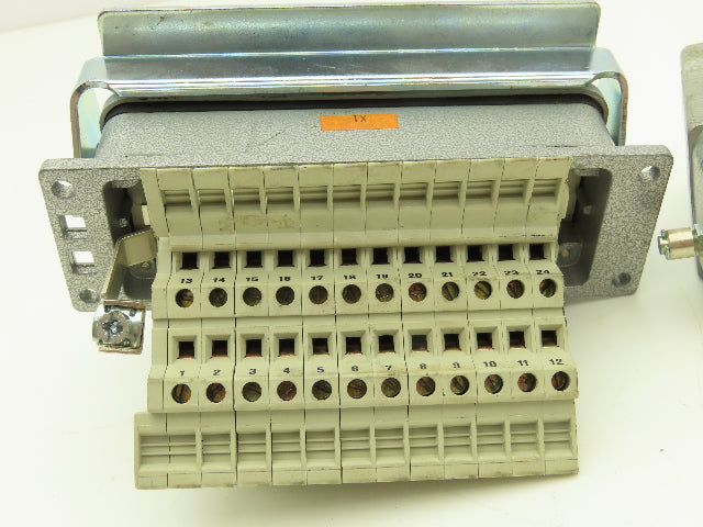 Phoenix Contact 24-Pin 16A Male Female Connector HC-KA Terminals Lot of 4