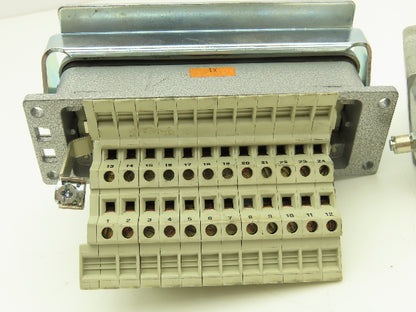 Phoenix Contact 24-Pin 16A Male Female Connector HC-KA Terminals Lot of 4