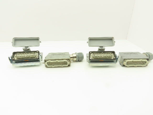 Phoenix Contact 24-Pin 16A Male Female Connector HC-KA Terminals Lot of 4