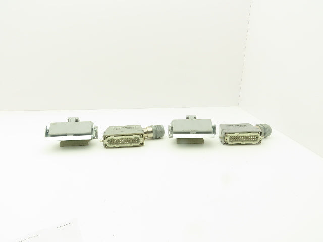 Phoenix Contact 24-Pin 16A Male Female Connector HC-KA Terminals Lot of 4