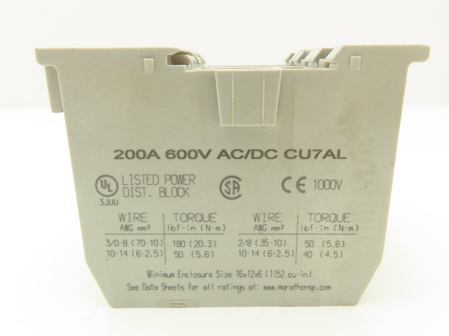 Marathon Electric EPBAP45 Power Distribution Terminal 200A 600V AC/DC Lot of 3