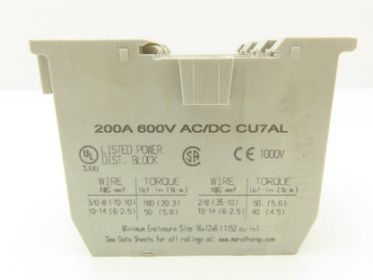 Marathon Electric EPBAP45 Power Distribution Terminal 200A 600V AC/DC Lot of 3