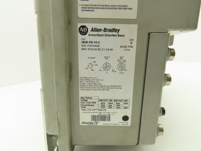 Allen Bradley 284E-FVD2P3Z-10-CR-3-EMI ArmorStart AC Drive 480V 1Hp VFD EtherNet
