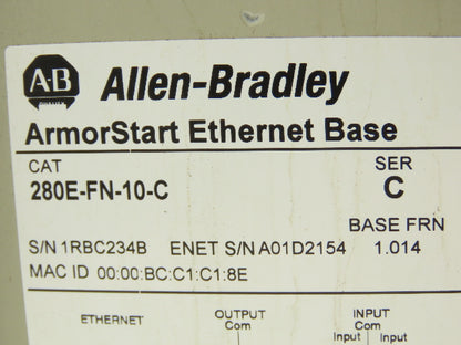 Allen Bradley 284E-FVD2P3Z-10-CR-3-EMI ArmorStart AC Drive 480V 1Hp VFD EtherNet