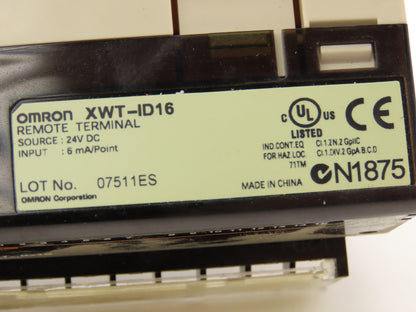 Omron DRT2-ID16 / XWT-ID16 Remote Terminal PLC Input Output Module Set