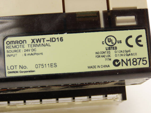 Omron DRT2-ID16 / XWT-ID16 Remote Terminal PLC Input Output Module Set