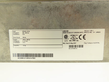 ABB AC Variable Frequency Drive 15Hp 3Ph 380-500V 21A