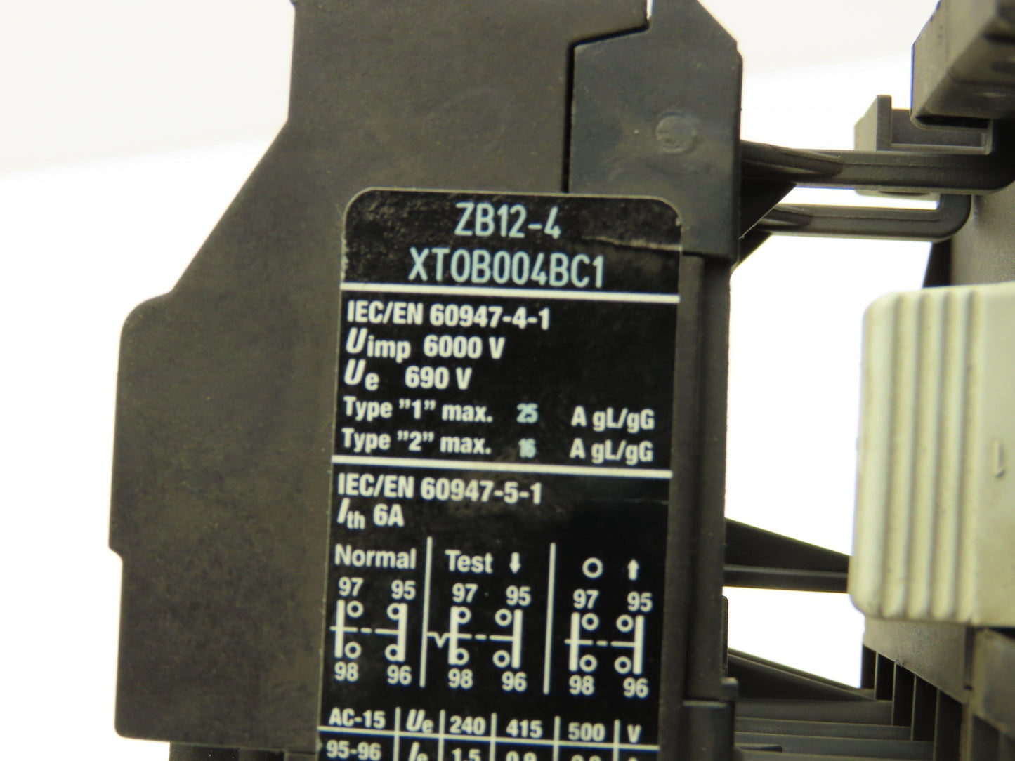 Eaton ZB12-4 Motor Starter Relay Contactor Accessory Set 10HP 7.5A 600VAC