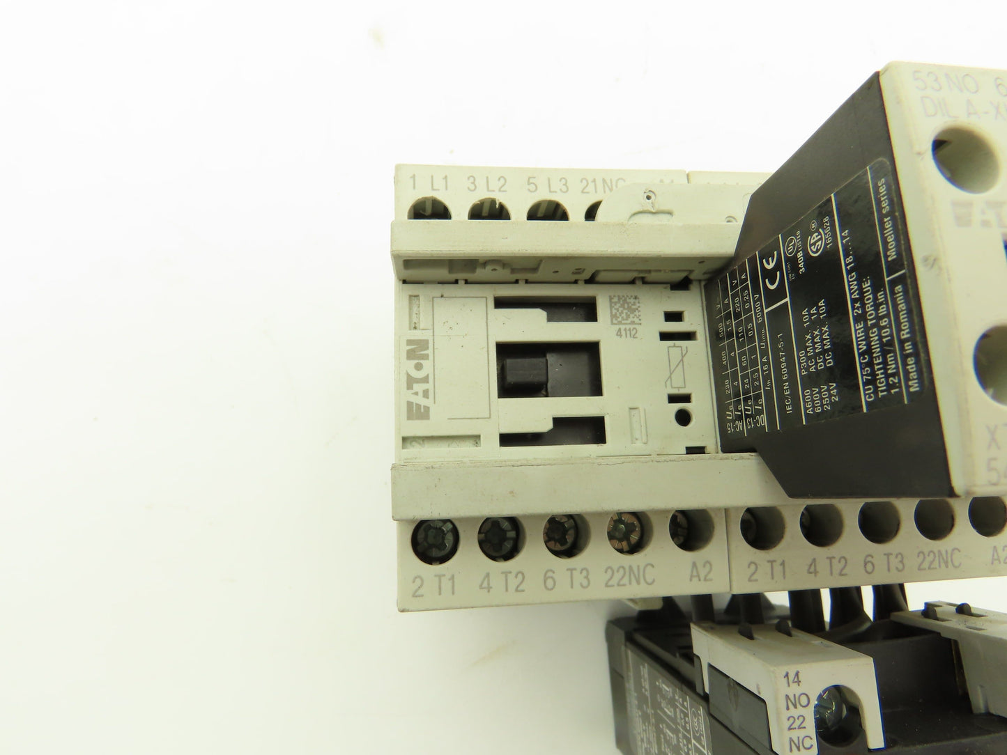 Eaton ZB12-4 Motor Starter Relay Contactor Accessory Set 10HP 7.5A 600VAC