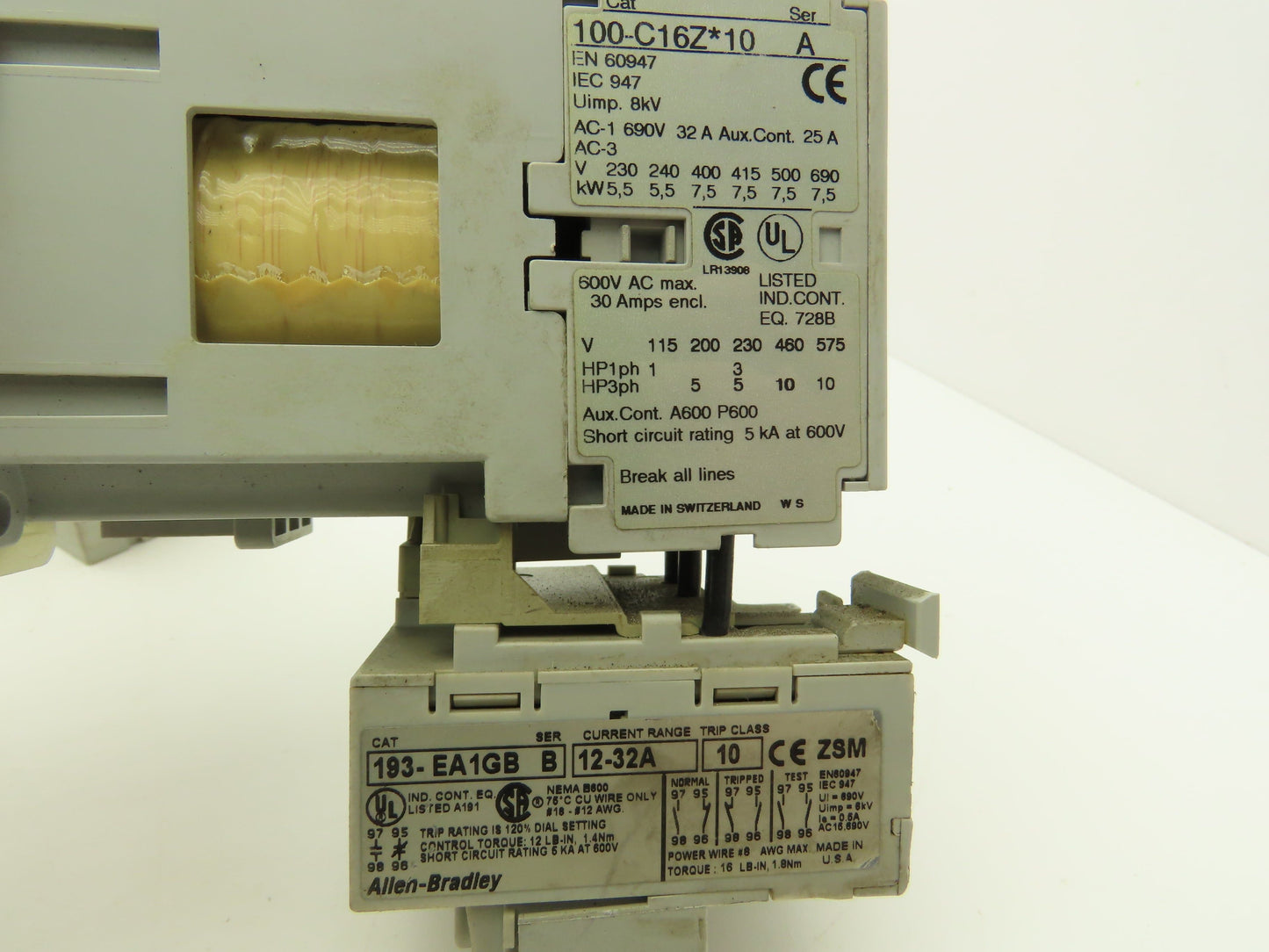 Allen Bradley Motor Starter Overload Relay Contactor Sets Lot of 4