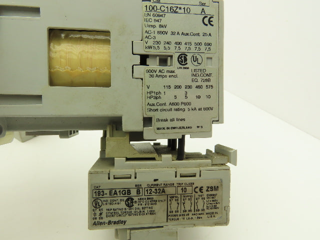 Allen Bradley Motor Starter Overload Relay Contactor Sets Lot of 4