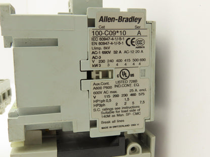 Allen Bradley Motor Starter Overload Relay Contactor Sets Lot of 4