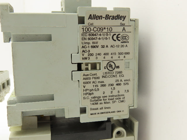 Allen Bradley Motor Starter Overload Relay Contactor Sets Lot of 4