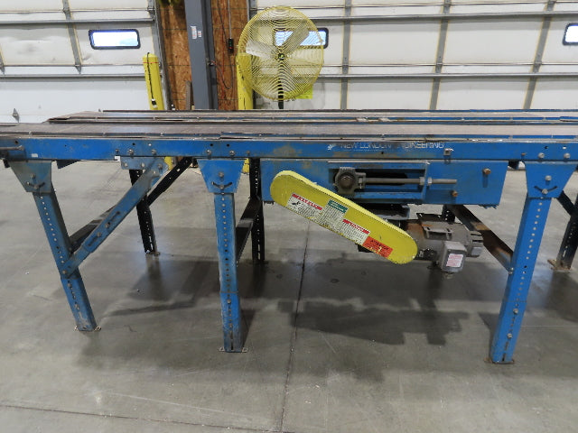 New London Engineering 12"x 11' Double Belt Conveyor 2-Way Center Drive 30 FPM