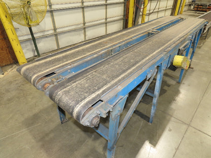New London Engineering 12"x 11' Double Belt Conveyor 2-Way Center Drive 30 FPM