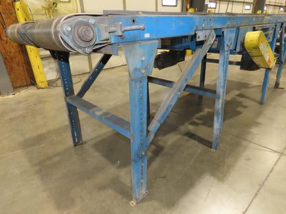 New London Engineering 12"x 11' Double Belt Conveyor 2-Way Center Drive 30 FPM