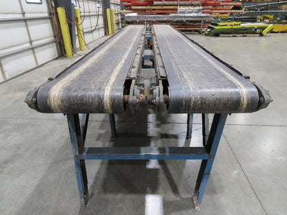 New London Engineering 12"x 11' Double Belt Conveyor 2-Way Center Drive 30 FPM