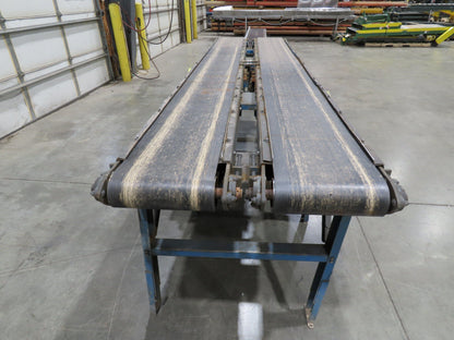 New London Engineering 12"x 11' Double Belt Conveyor 2-Way Center Drive 30 FPM