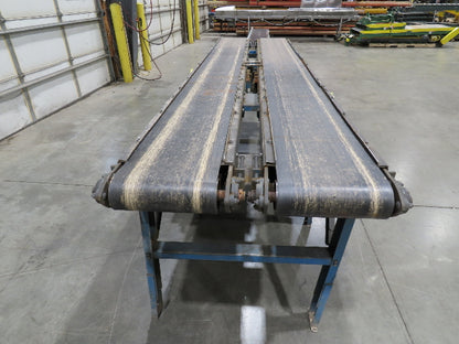 New London Engineering 12"x 11' Double Belt Conveyor 2-Way Center Drive 30 FPM