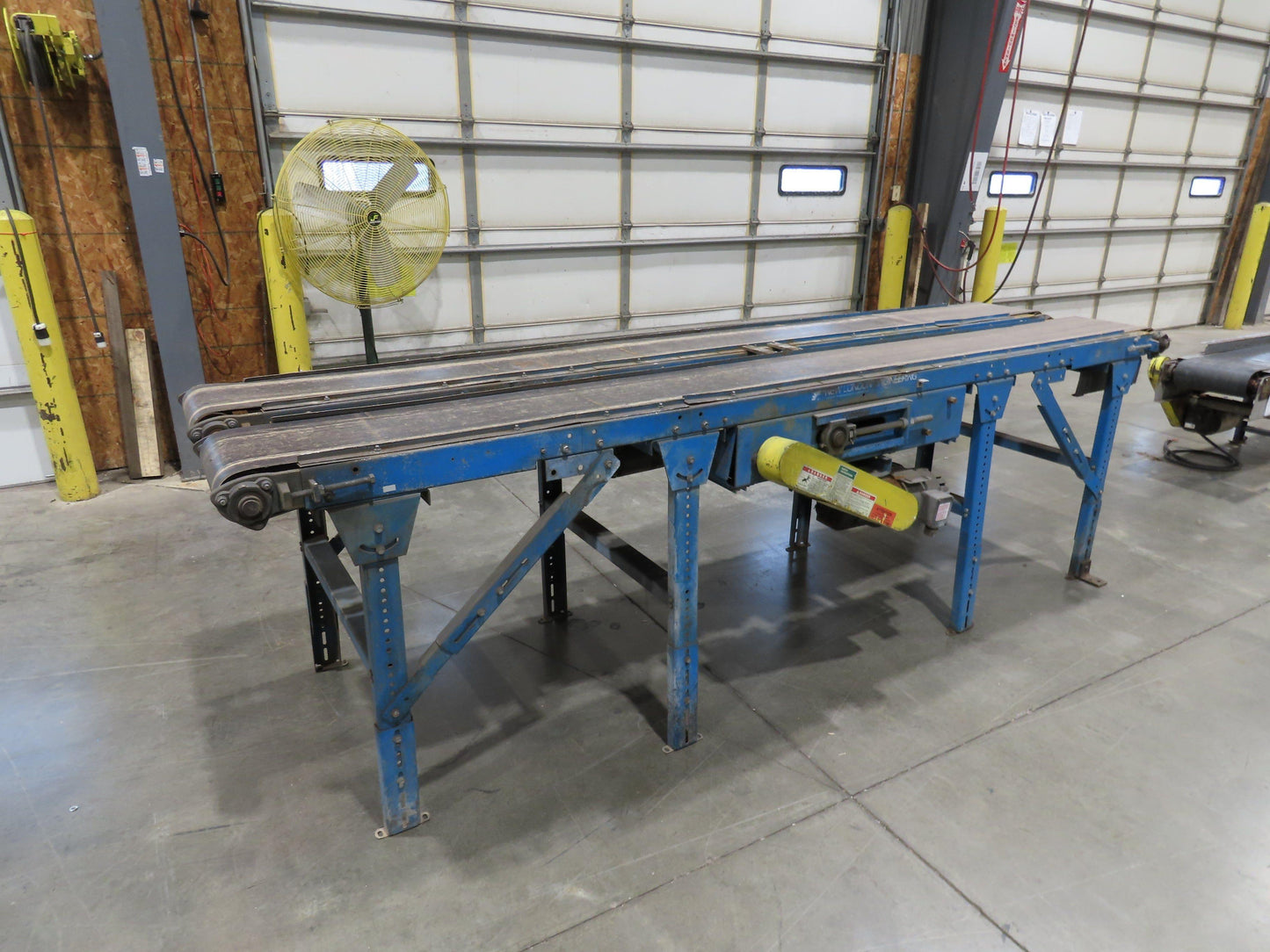 New London Engineering 12"x 11' Double Belt Conveyor 2-Way Center Drive 30 FPM