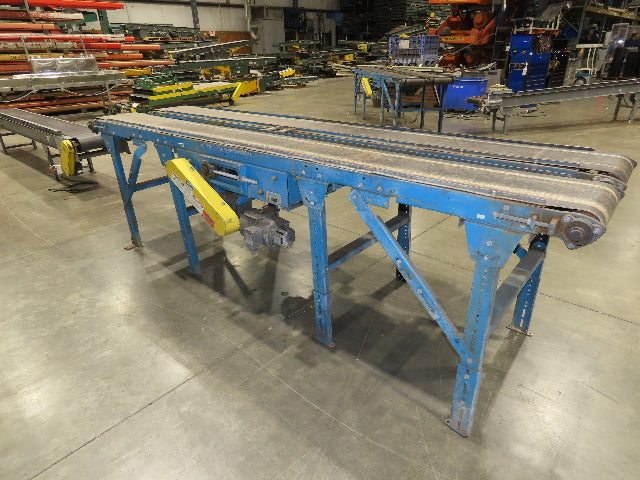 New London Engineering 12"x 11' Double Belt Conveyor 2-Way Center Drive 30 FPM